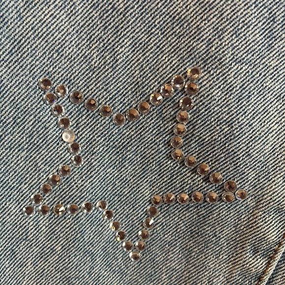 Simple Society Y2K light wash distressed stars rhinestones high rise jeans 5/27 - Picture 12 of 16